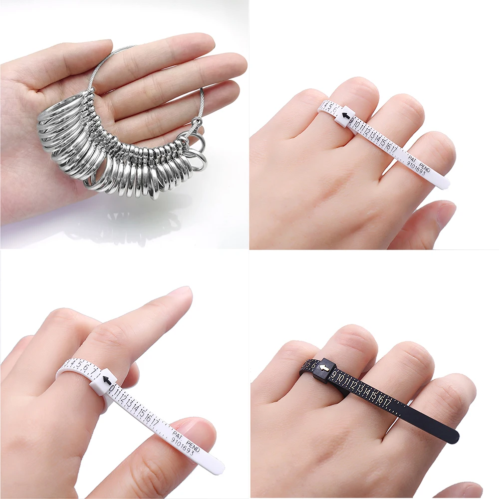 Profession elle Messgerät Fingerring Stick Sizer UK/US offizielle Britisch/Amerikaner für DIY Modeschmuck Messwerk zeuge Set