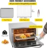Commercial Convection Oven, , Half-Size Conventional Oven , 1800W 4-Tier Toaster w/Front Glass Door, w/T 6