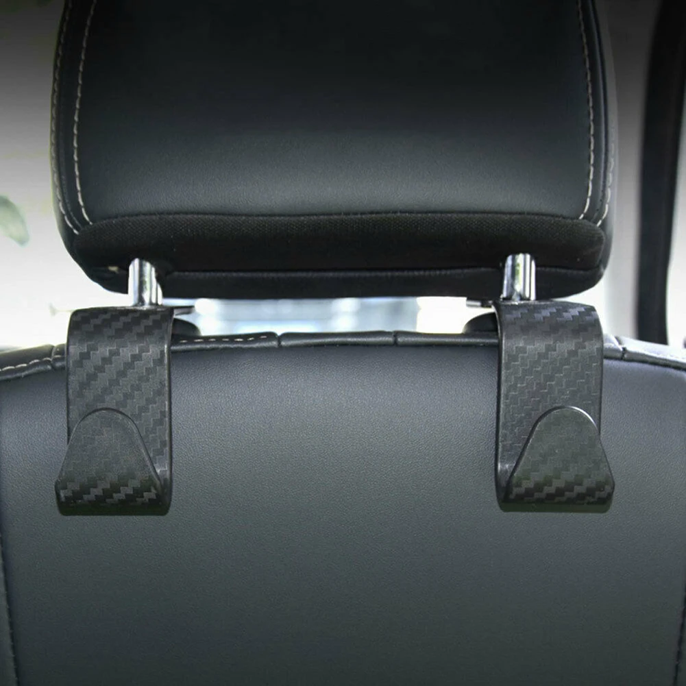 

111111111111111111111111111111111111111111 Car Back Seat Headrest Hooks Storage Hook Carbon Fiber Car Accessories
