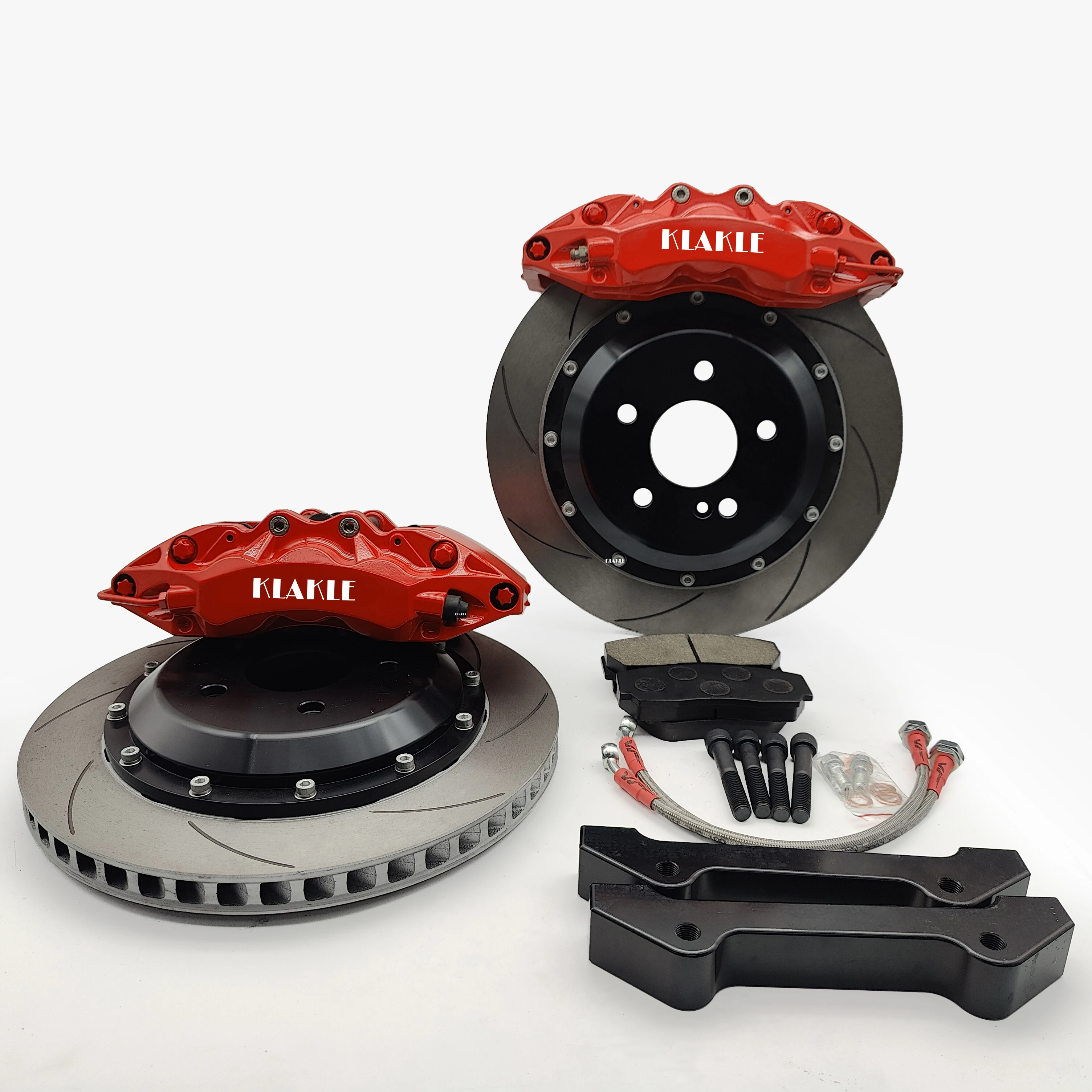 

KLAKLE 6 Piston 9040 Red Color Brake Caliper 355*32MM Drilled With Slotted Brake Disc Wheel R19 For Audi TT Coupe ABA 8JBWA 2008