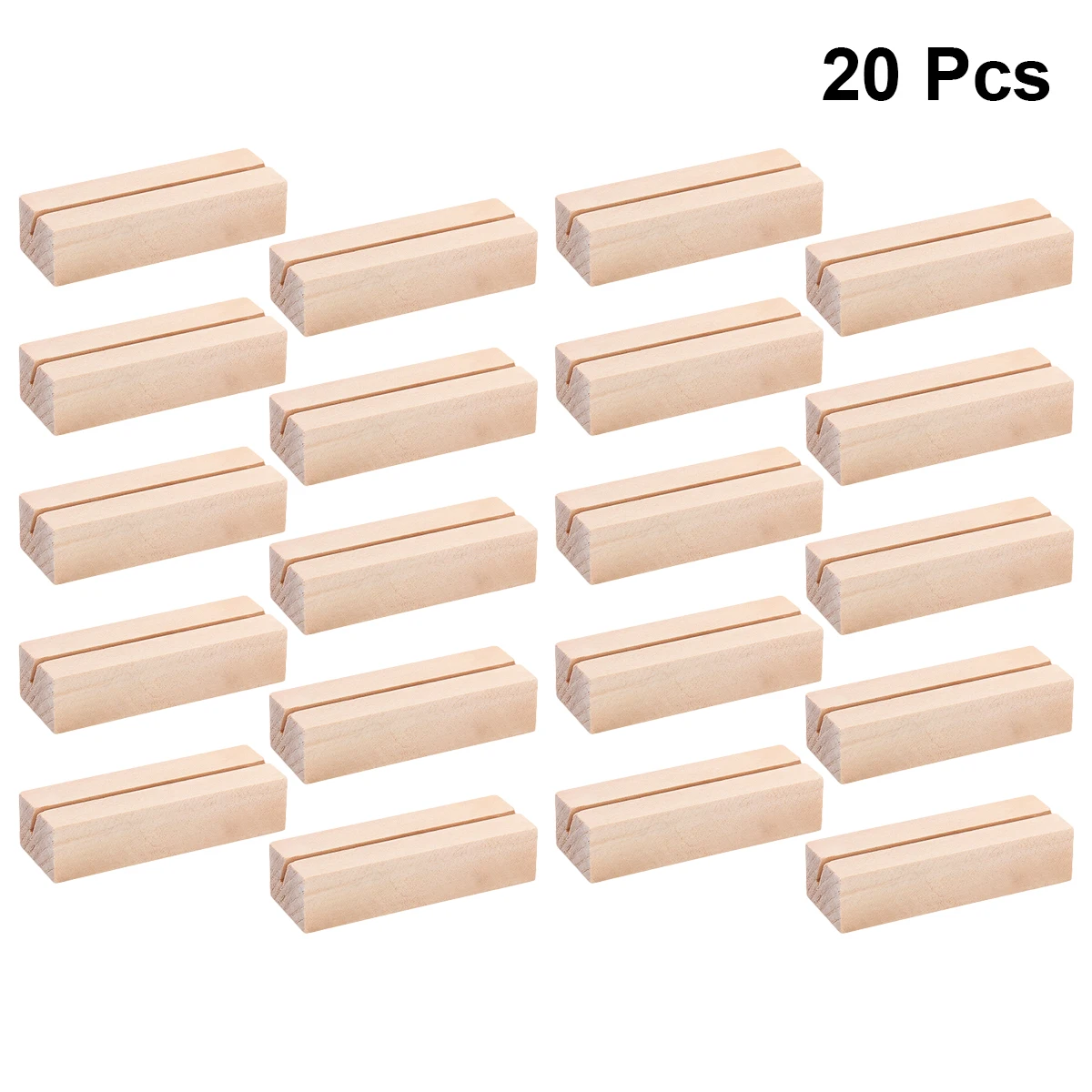 20Pcs Wooden Photo Stand Picture Frame Postcard Holder Wood Sign Holder Wood Stand for Display School Party Decor