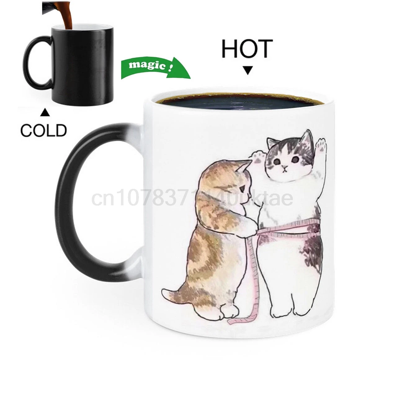 

Кружка с маленьким котенком, чашки с котенком, домашняя наклейка с котенком, подарки для друзей, кофе, чая, меняющие цвет при нагреве, посуда для пива и напитков
