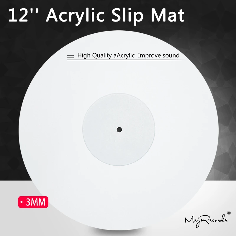 Hot Sale 12'' Acrylic Slip Mat for Phonograph Turntable Vinyl 3MM Anti