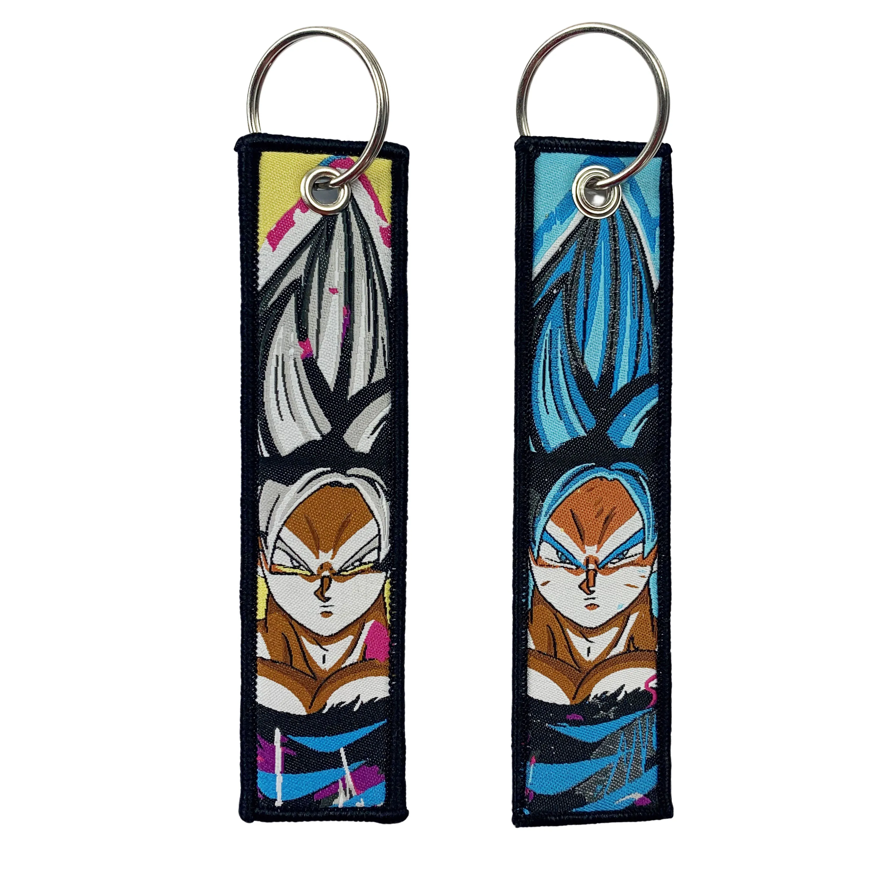 Anime Girls Key Tag Embroidery Key Fobs Keychain For Car Keys Backpack Ring Holder Jewelry Accessories Gifts Chaveiro