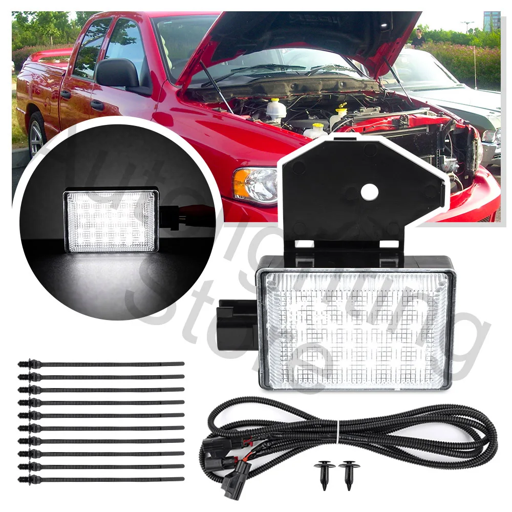 1pc Led Underhood Light White Hood Courtesy Lamp For Dodge Ram 1500