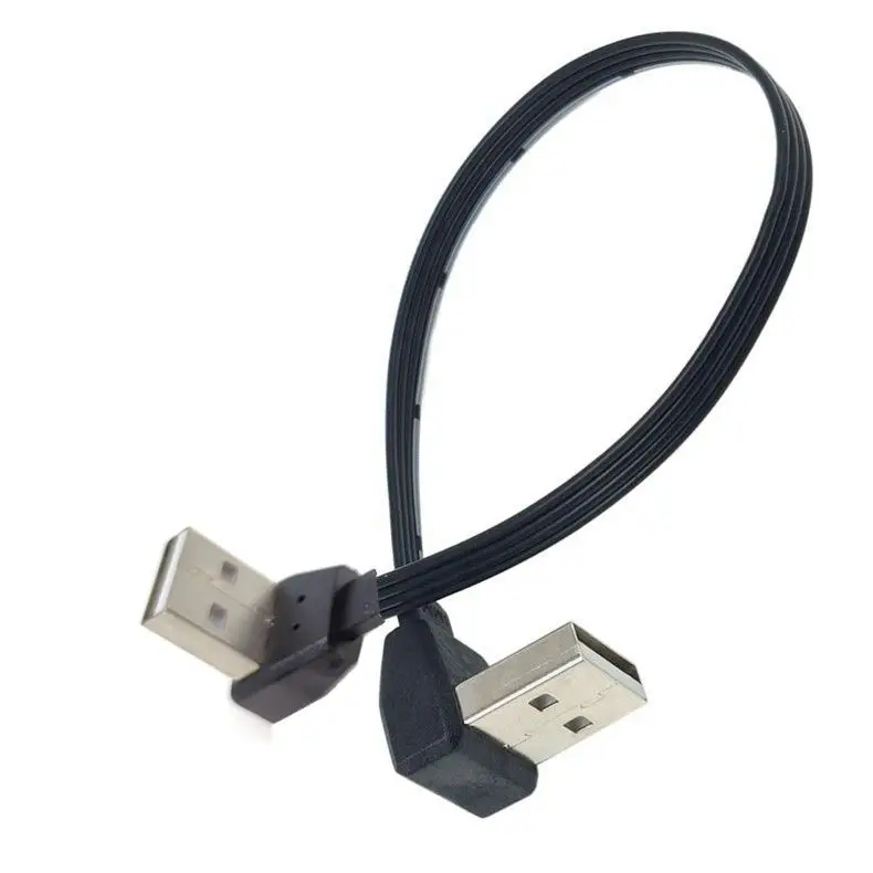 Мягкие штекеры USB-USB для кабеля, штекеры, короткие штекеры 0,1 м, 0,2 м, 0,3 м, 0,5 м, прямоугольный 90 градусов, штекеры типа А