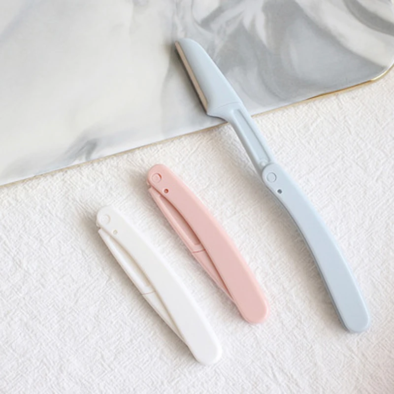 Portable Eyebrow Trimmer Safe Eyebrow Shaper Foldable Trimmer Razor Blade Razor Women Makeup Tools 3PCS
