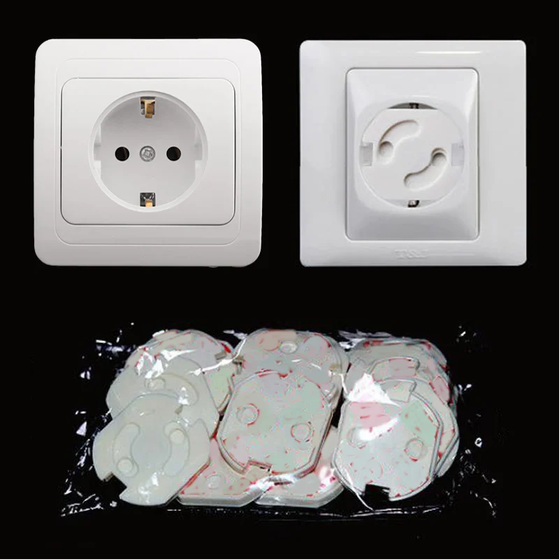 10Pcs 2 Hole Round European Standard Child Against Electric Protection Socket Baby Safety Protection From Children Rotate Cover socket covers