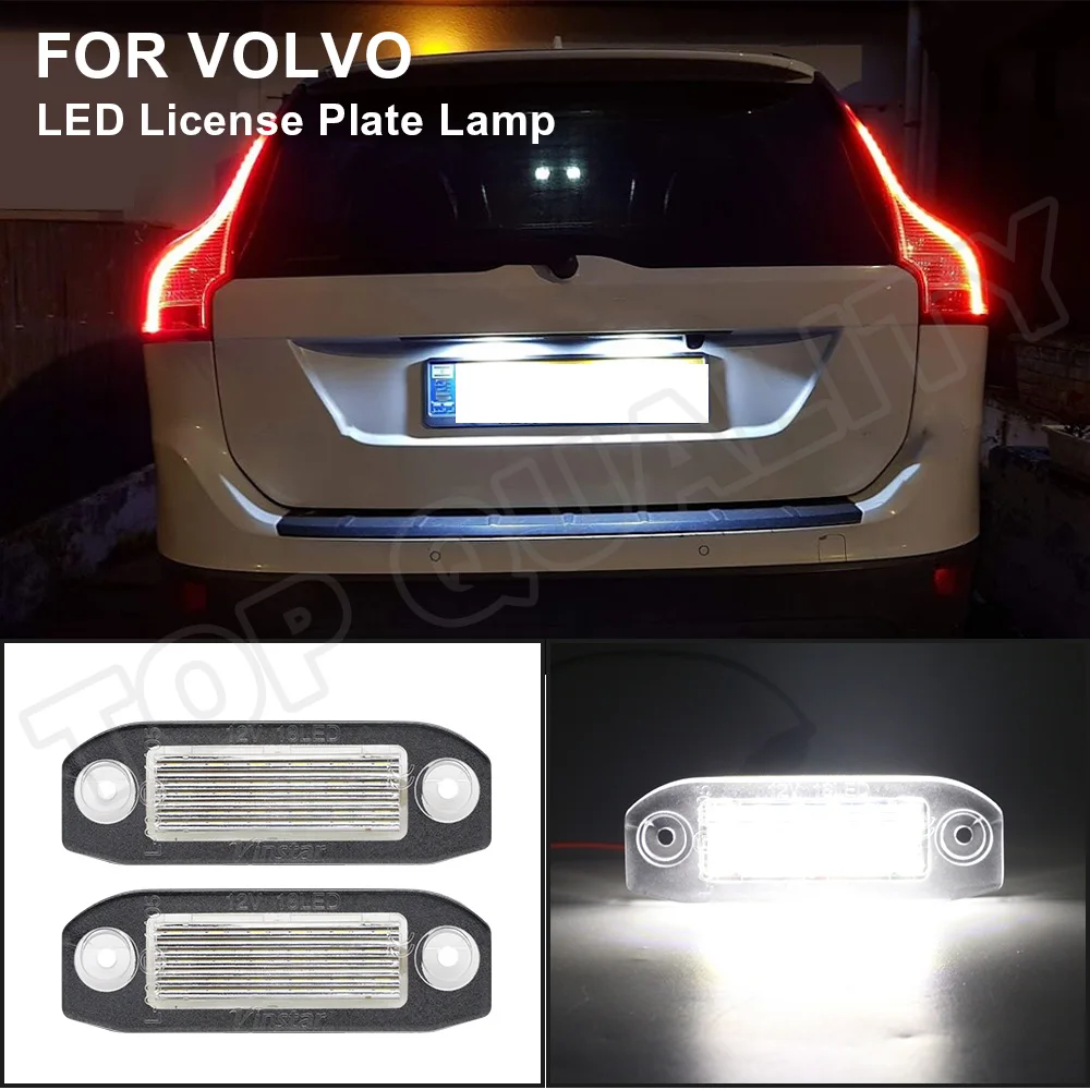 

2Pcs LED License Number Plate Lights For Volvo S80 XC90 S40 V60 XC60 S60 V70 C70 V50 XC70 XC60 12V White SMD Car Styling Lamp