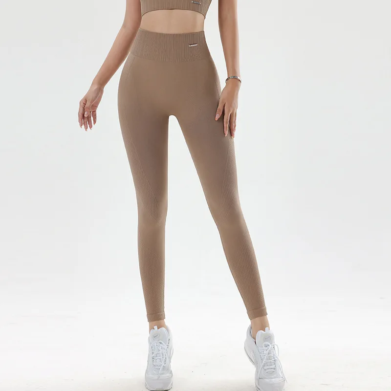 Women High Waist Yoga Pant Seamless Sport Leggings Hip Lifting Running Trouser Elastic Embossed Gym Fitness Tights Leggins Femme