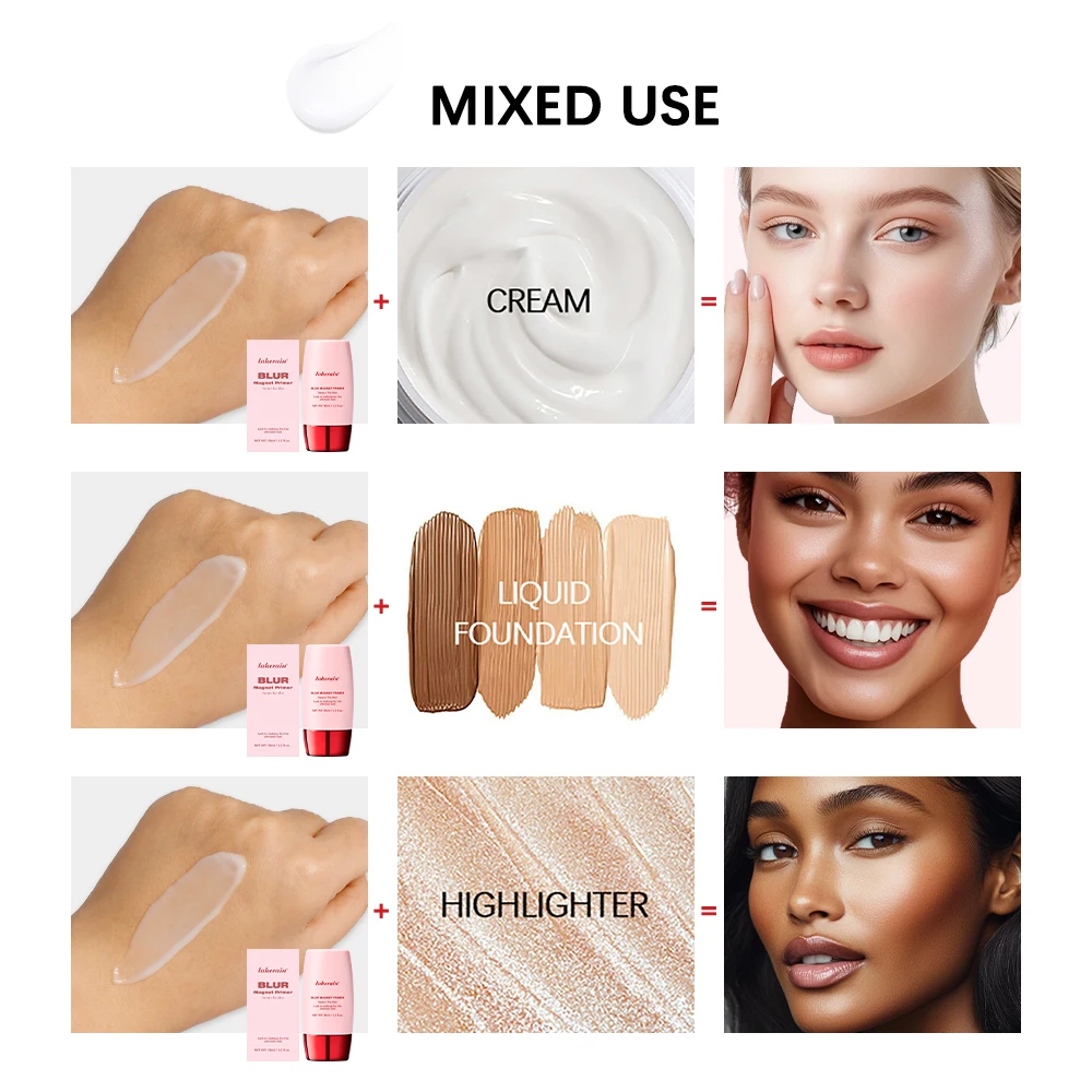 Blur Magnet Primer Base Makeup Natural Matte Make Up Foundation Blur Primer Pores Invisible Even Skin Tone Facial Base Cosmetics 5