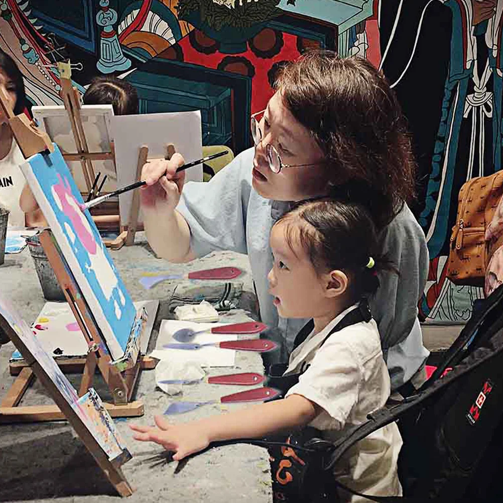 아크릴 페인트 뒤집개 오일 스크레이퍼 도구, 그림 도구 용품 모양 목재 색상 혼합