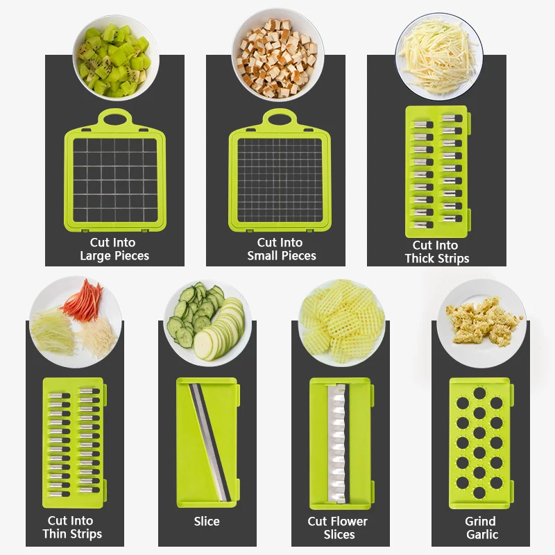 14/16 in 1 Multifunctional Vegetable Chopper Onion Chopper Handle Food Grate Food Chopper Kitchen Vegetable Slicer Dicer Cut - Image 5