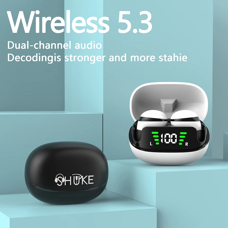 2024 미니 보이지 않는 헤드폰, TWS 블루투스 5.3 이어폰, 무선 헤드셋, HIFI 스테레오 소음 감소 이어버드, 아이폰용 신제품