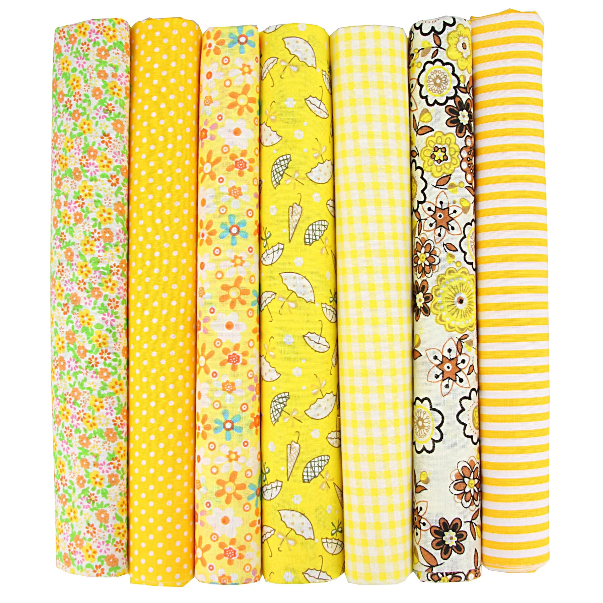7-Piece Colorful Cotton Patchwork Fabric Set