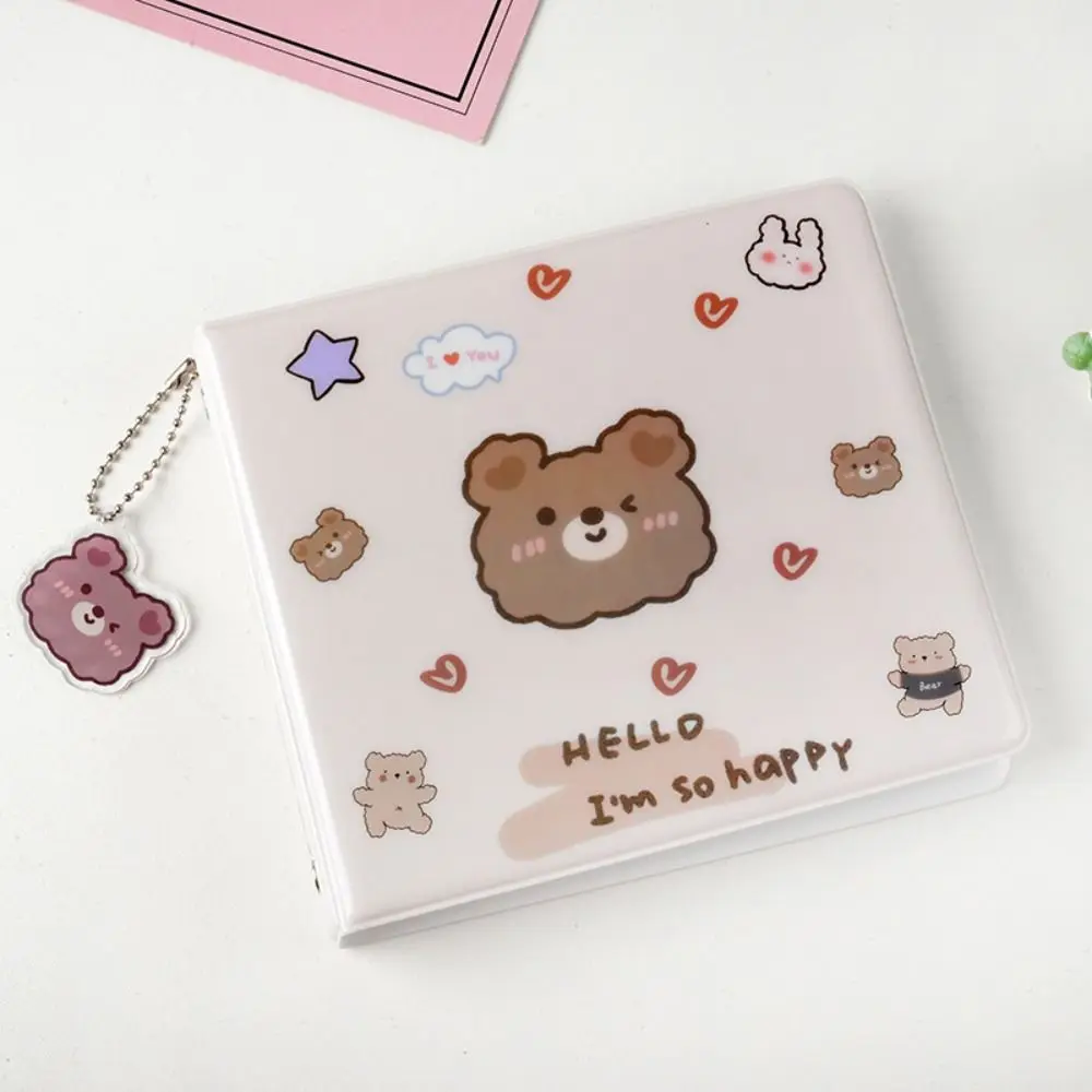 아이돌 카드 수집 곰 포토 카드 거치대, 투명 내부 페이지 10 장, 곰 사진 앨범 게임 카드 보호대 카드 필름