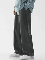 Men's Casual Straight Leg Jeans Spring Autumn Loose Wide Leg Casual Pants Classic Brand Denim Jeans mid Waist Waed