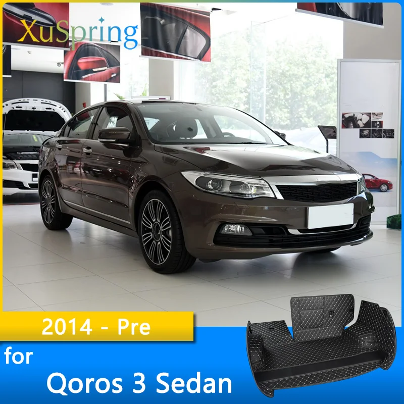 

Car Trunk Mat Cargo Liner For Qoros 3 Sedan 2014 2015 2016 2017 2018 2019 2021 Rear Tail Durable Boot Cover Protective Styling