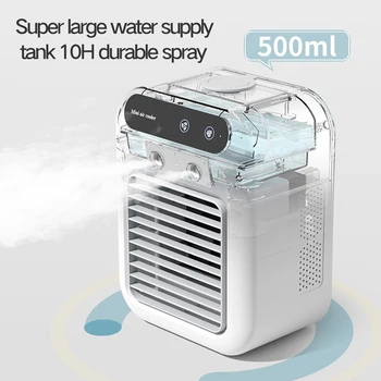 미니 데스크 공기 냉각 선풍기, 2 단 1800mAh 모바일 에어컨, 500ml 물 탱크 가습 스프레이 선풍기, 가정 사무실 기숙사 차량용