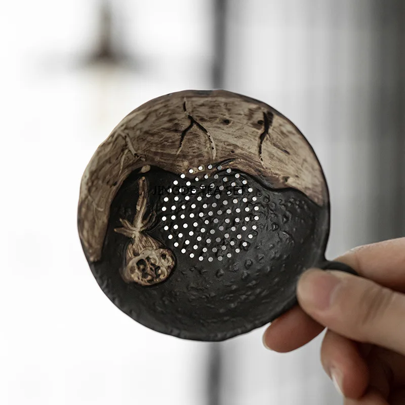 Retro ceramic filter set Chinese integrated tea separator Kung Fu tea set kitchen accessories