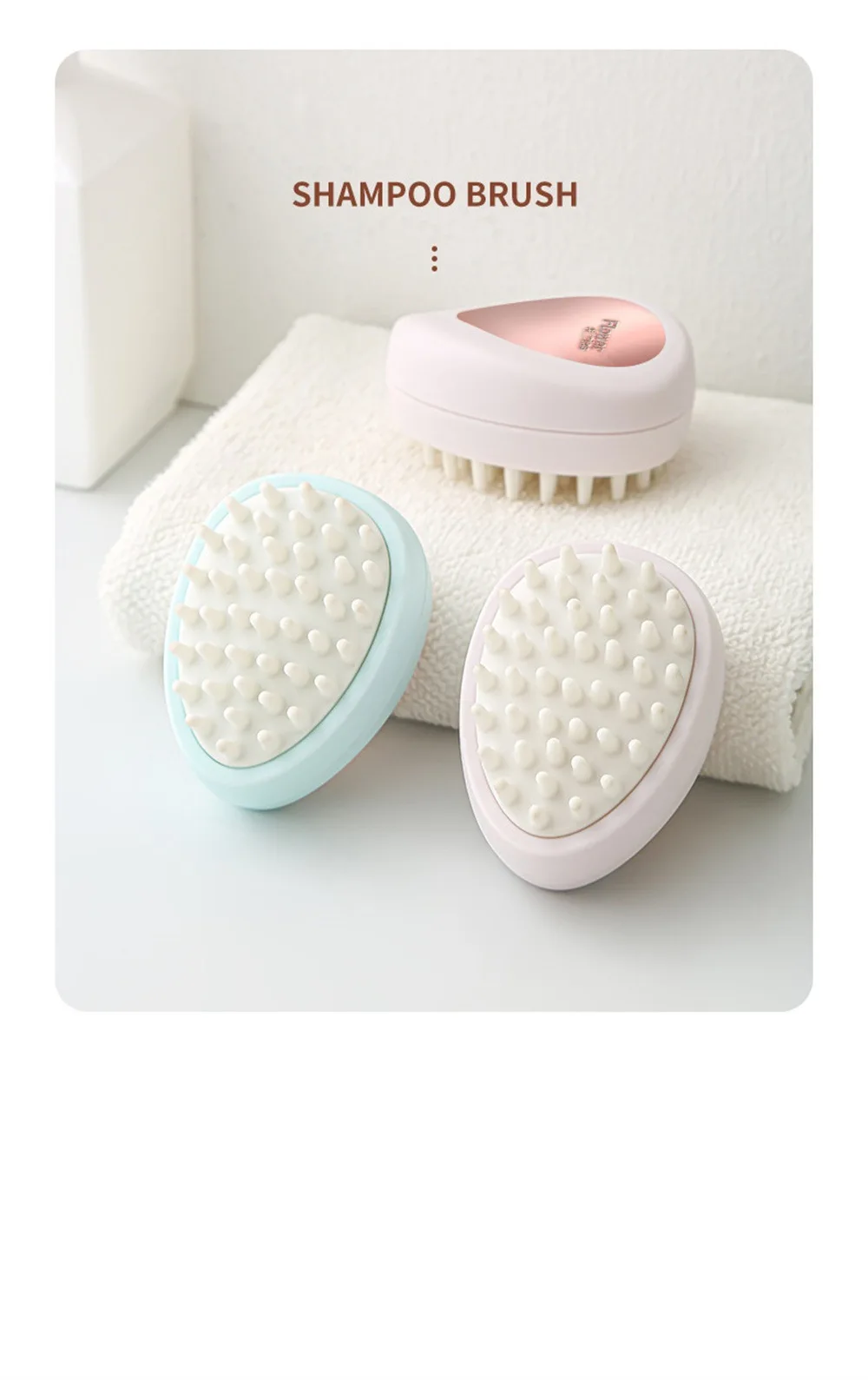 Description Picture 6 of itemHair Shower Brush Comb Head Body Scalp Massage Adult Male And Female Soft Teeth Soft Hair Care Bath Brush Silicone Pet Handheld