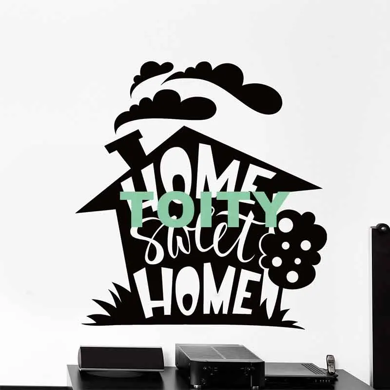 Élégant Home Sweet Home Sticker Famille Citation Autocollants Vinyle
