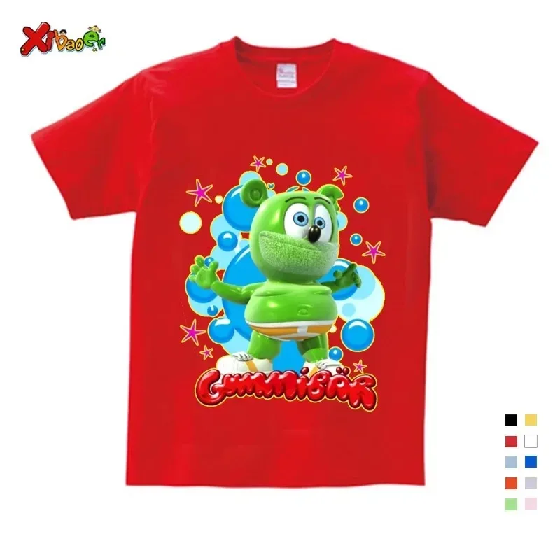 Boy T-shirt Size 3-14T Baby Boy Girl Gummy Bear T-shirt Cartoon funny casual children's wear Summer Harajuku children's wear 5