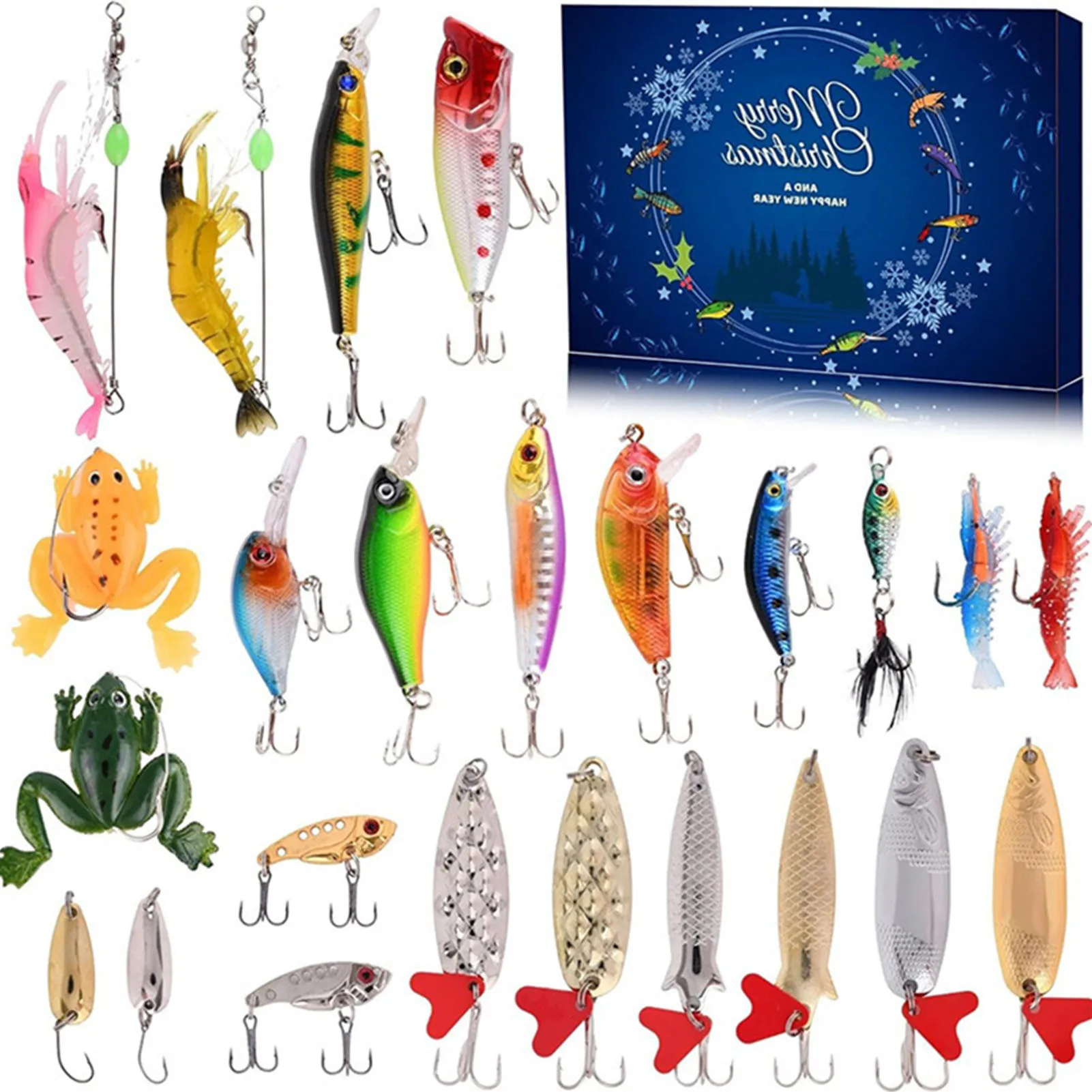 

24 Days Fish Lure Advent Calendar Advent Calendar Fishing Lures Gift Set for Christmas Husband Friends