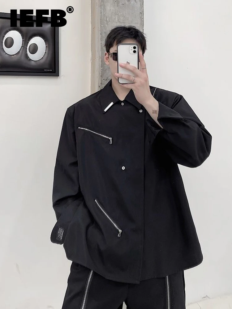 Shoulder Pad Men's Shirt Iefb Shirt Tops Men Shirt Autumn