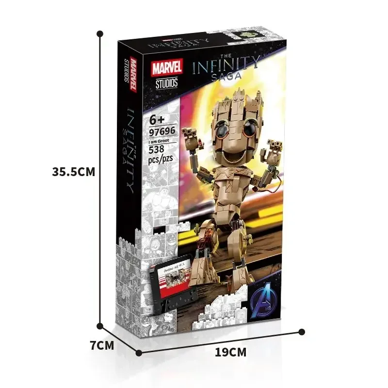 Marvel Groot Little Treeman Galaxy Guardian Alliance Cartoon Cute Puzzle Assembled Toys Boys Building Blocks Decoration Gift 6
