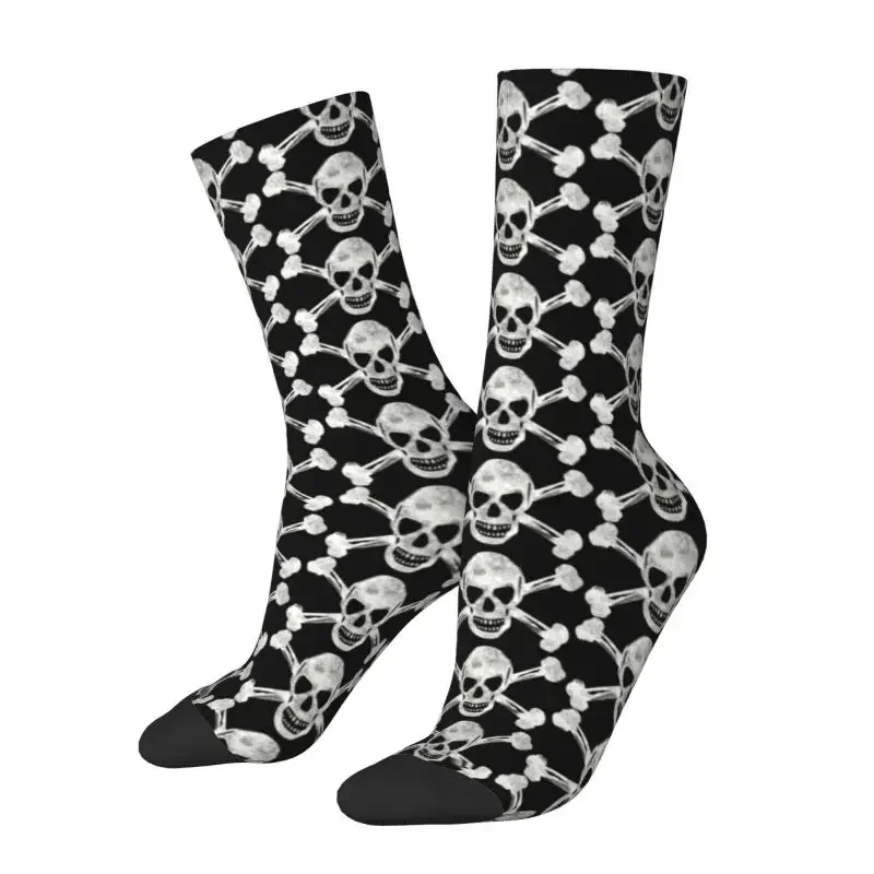 

Pirate Jolly Roger Dress Socks for Men Women Warm Fashion Novelty Skull And Cross Bones Crew Socks