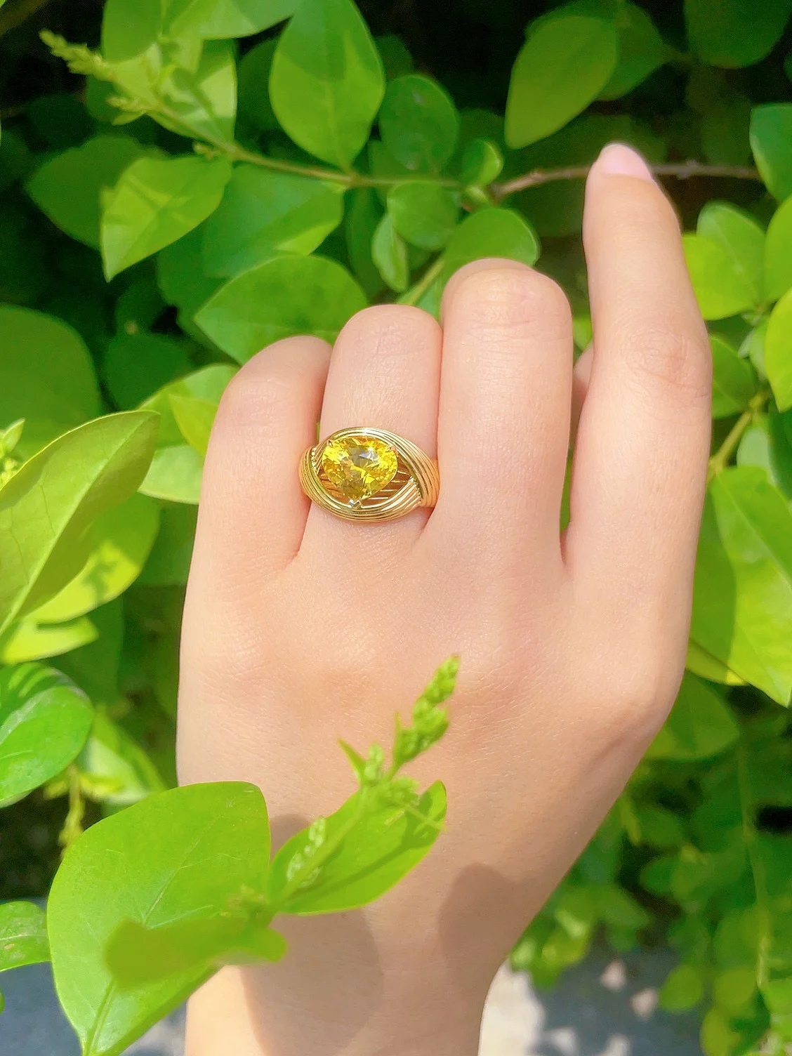 55Carat Natural Yellow Sapphire Panchdhatu Ring for India | Ubuy