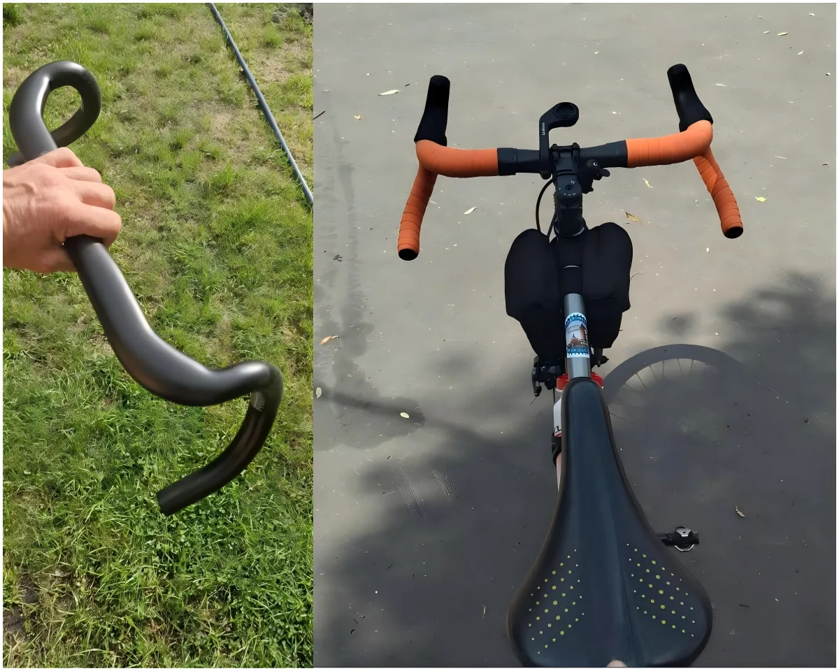 Guidon Aérodynamique Carbone 31,8 Mm Pour Vélo Route/gravel - Ultra Léger - 40/42/44 Cm
