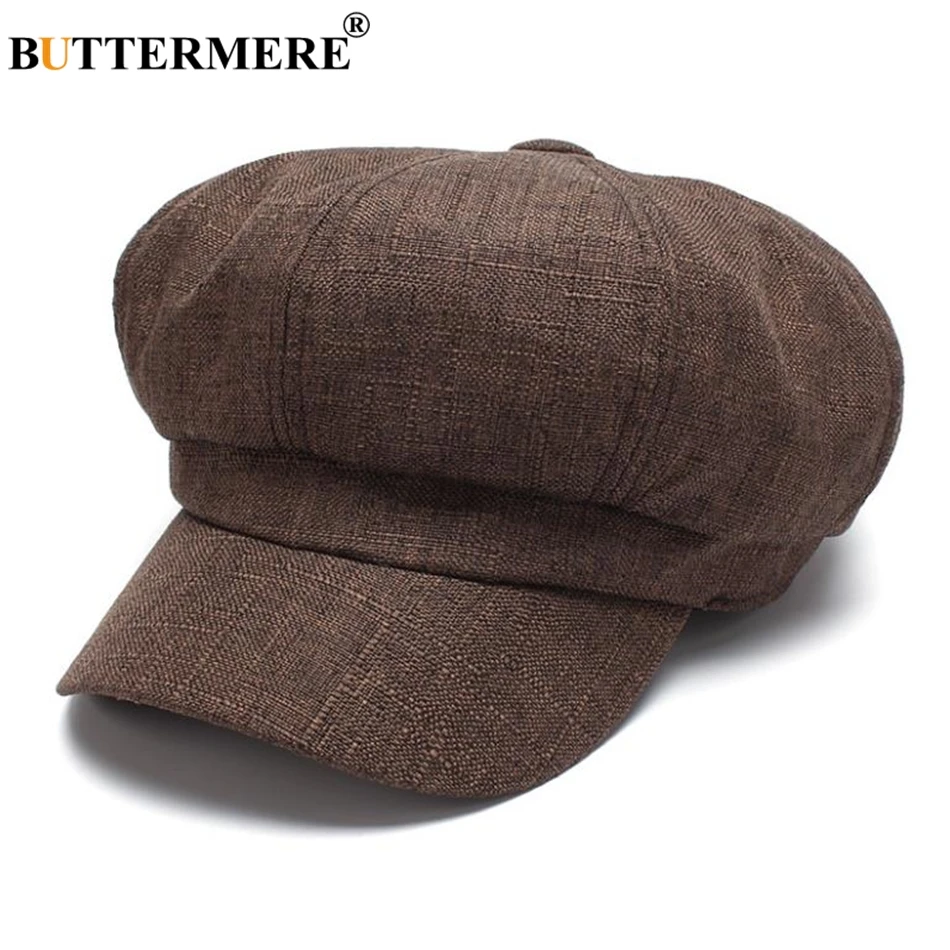 Linen Newsboy Cap Women French Painter Hat Ladies Spring Summer Beret Octagonal Cap Baker Boy Hat cotton newsboy cap berets hat