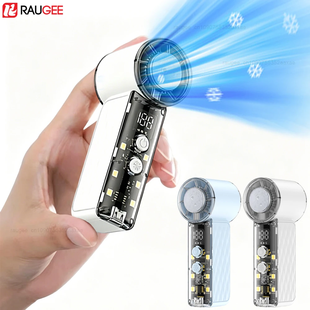 Mini Handheld Portable Refrigeration USB Rechargeable Personal Fans With LED Light 199 Speed For Outdoor Cooling Fan_voghion.com