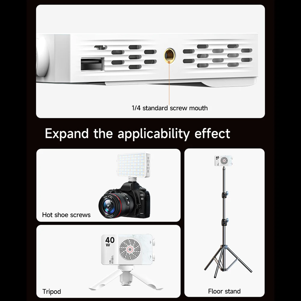 Mini Selfie Light 40W LED Camera Light Handheld Fill Light 4400mAh Adjustable Brightness Photography Lighting Pocket Light