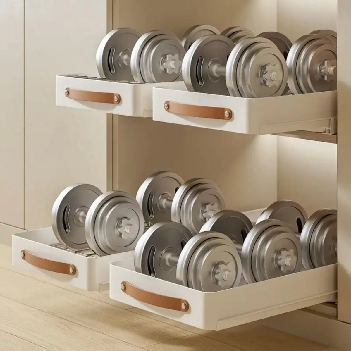 Pull out Cabinet Organizer Fixed with Adhesive Nano Film, Heavy Duty Slide Out Pantry Shelves Drawer Storage, Kitchen,Bathroom,