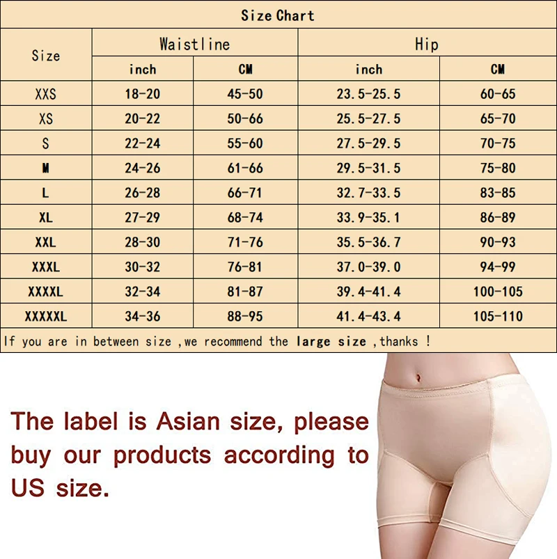 QQA Butt Enhancer Shapewear Padded Hip Panties Butt Lifter 4 Pads,L 