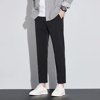 Trend-in Men's 9-part Stability Slim-Fit straight Pants Modern Business Casual Pants LP1026