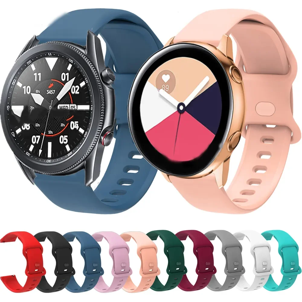 

20mm 22mm Silicone Band For Samsung Galaxy Watch 3 45mm 41mm Active 2 Strap Gear S3 Sport Bracelets Huawei Watch GT 2 42mm 46mm