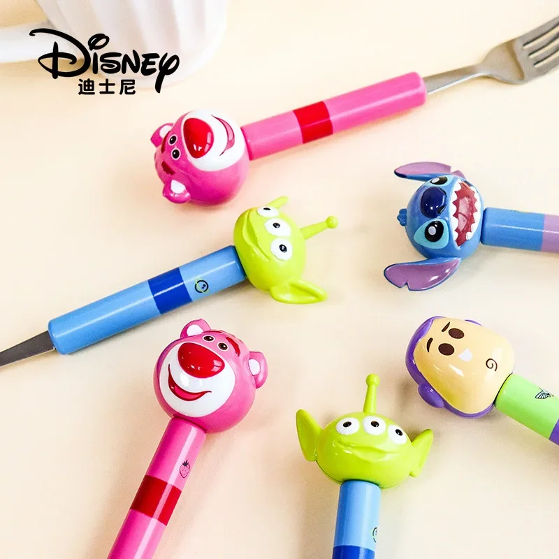 Disney Stitch Fork Spoon Tableware Cartoon Cute Interesting Alien Stainless Steel Spoon Knife and Fork Buzz Lightyear Party Gift