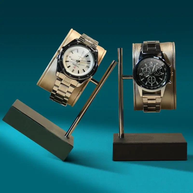Metal Watch Display Holder PU Leather Jewelry Organizer Display Stand For Bracelet  Watches Storage Rack