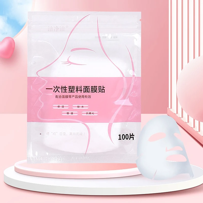 100-Pack Disposable Transparent Facial Beauty Wraps