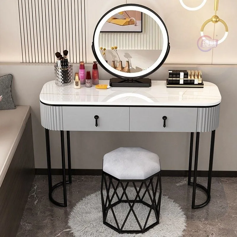 

Light Luxury Dressing Table, Bedroom, Simple Modern Makeup Table, Multi functional Internet Celebrity Instagram Wind Baking