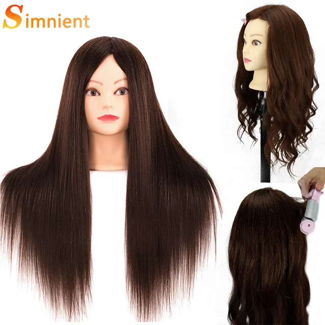 Cosmetology Mannequin Head Human Hair  Hairdressing Practice Head Real  Hair - 65cm - Aliexpress