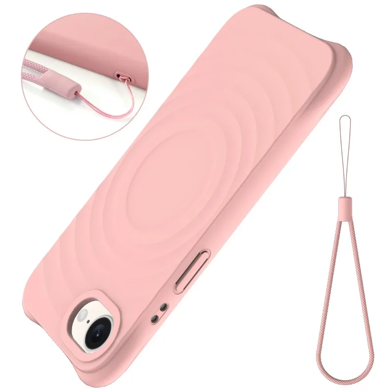 Microfiber Ripple Liquid Silicone Magnetic Case with Matte Finish