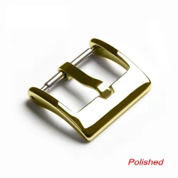 Versatile Stainless Steel Watch Band Buckle - Multi - Finish Square Clasp in Silver, Black, and Rose Gold - 22mm (Polished gold)