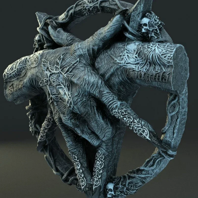 

Devil Hand Sculpture Pentagram Claw Statue Decor Resin Baphomet Pendant Wall Ornament Retro Dreamcatcher Gothic Home Decoration