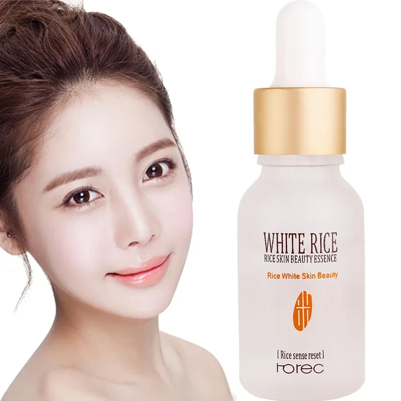 White Rice 15ml Face Serum Hyaluronic Acid Shrink Pore Whitening Serum Moisturizing Oil Control Anti-Wrinkle Skin Care for Women