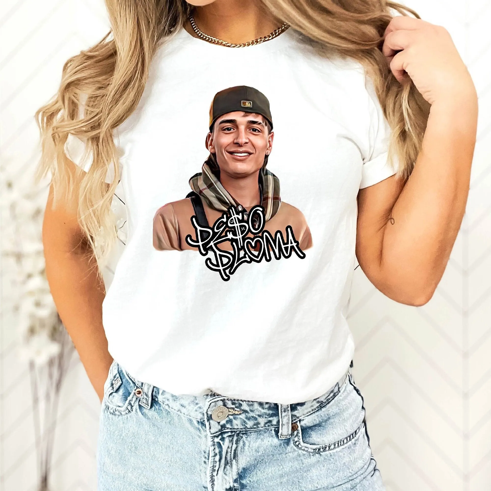 Peso Pluma Tour Fan Double P Corrido Tumbado El Belicon Letra Ella Bala Sola Por Las Noches Prc T Shirt